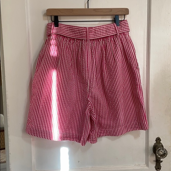 A New Day Pink Seersucker Belt Buckle Shorts - Picture 7 of 7